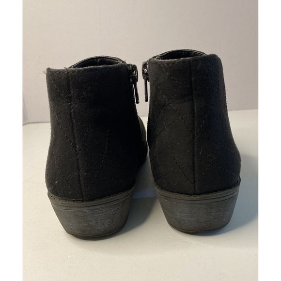 Cat & Jack Black Faux Suede Booties Zip Up Ankle Boots Girls Size 13 Target - Picture 5 of 12